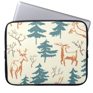 Capa Para Notebook Padrão de inverno sem costura desenhado à mão com