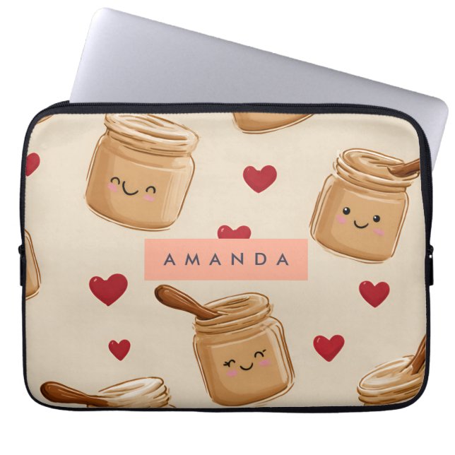 Capa Para Notebook Padrão de Jar de Manteiga de Amendoim Adorável Per (Frente)