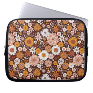Capa Para Notebook Padrão de Jardim da Flor do Groovy Retro