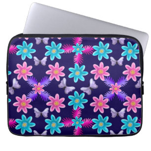 Capa Para Notebook Padrão de Jardim de Borboletas Pastel Cottagecor