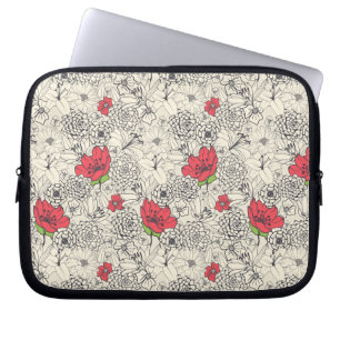 Capa Para Notebook Padrão de Jardim Flor Poppy