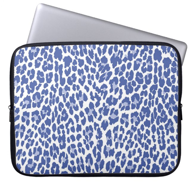 Capa Para Notebook Padrão de Leopardo Azul (Frente)
