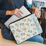 Capa Para Notebook Padrão De Lhamas, Alpacas, Flores, Seu Nome<br><div class="desc">Um padrão bonito,  divertido e adorável com lhamas,  alpacas e flores. Presente moderno e moderno,  perfeito para o amante de lama em sua vida. Personalize adicionando o seu nome,  apelido,  monograma ou iniciais.</div>