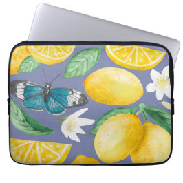Capa Para Notebook padrão de limão aquarela
