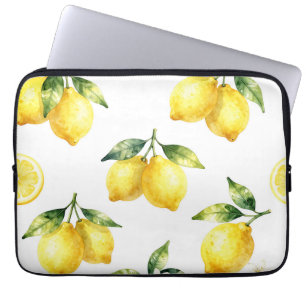 Capa Para Notebook Padrão de Limão em Aquarela
