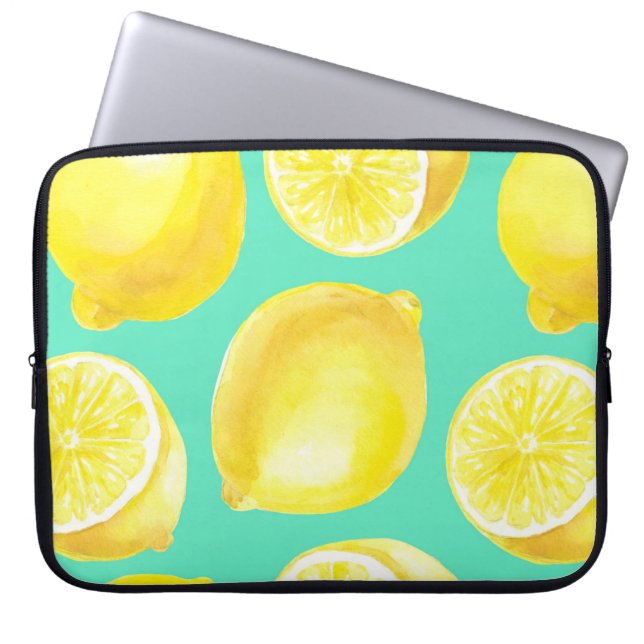 Capa Para Notebook Padrão de limões de aquarela (Frente)