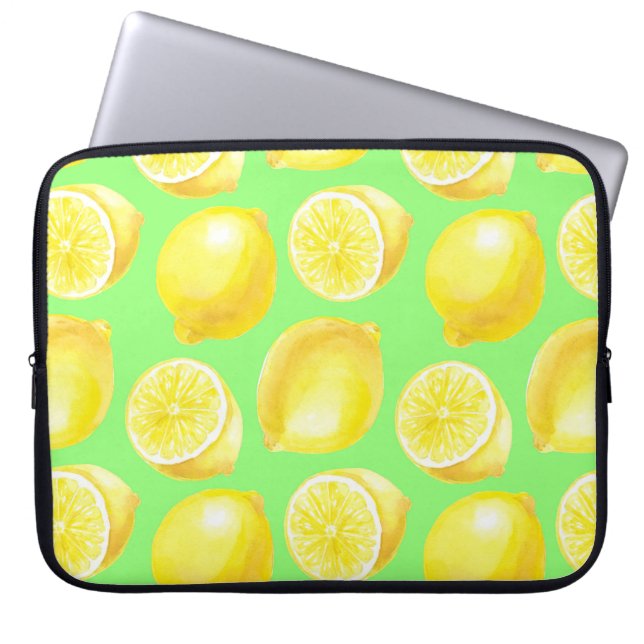 Capa Para Notebook Padrão de limões de aquarela (Frente)