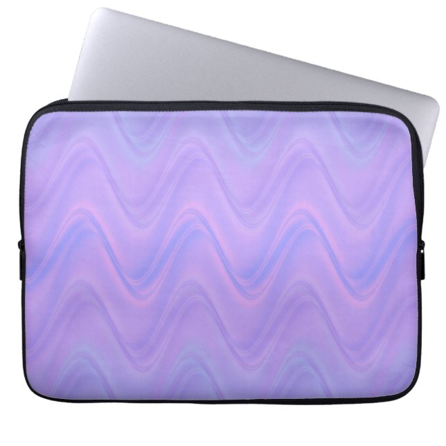 Capa Para Notebook Padrão de Linhas Onduladas Rosa Roxo (Frente)