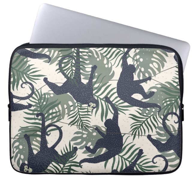 Capa Para Notebook Padrão de Macaco Vintage (Frente)