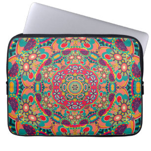 Capa Para Notebook Padrão de Mandala de Caleidoscópio Ornamentado Col