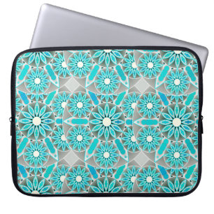 Capa Para Notebook Padrão de mandala, tartaruga, cinza de prata e br