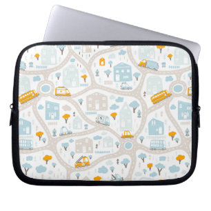 Capa Para Notebook Padrão de Mapa de Vizinhança de Pastel Bonito