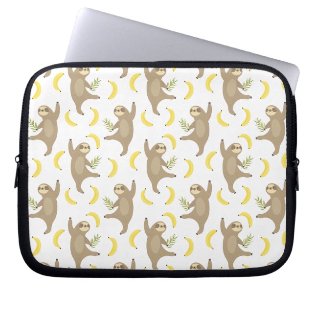 Capa Para Notebook Padrão de mariposas e bananas (Frente)