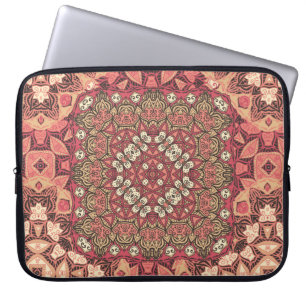 Capa Para Notebook Padrão de medalhão abstrato indiano. Boho e cigano