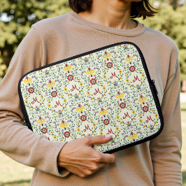 Capa Para Notebook Padrão de Monograma Rosemaling Escandinavo Nórdico