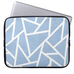 Capa Para Notebook Padrão de mosaico branco e azul pálido