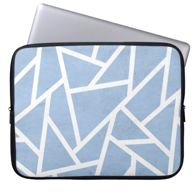 Capa Para Notebook Padrão de mosaico branco e azul pálido (Frente)