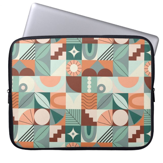Capa Para Notebook Padrão de mosaico geométrico abstrato e contínuo. (Frente)