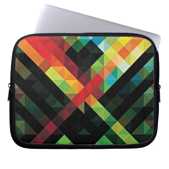 Capa Para Notebook Padrão de Mosaico Geométrico Colorido (Frente)