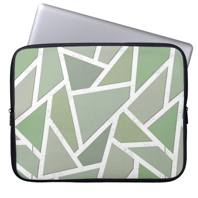 Capa Para Notebook Padrão de mosaico verde-oliva (Frente)