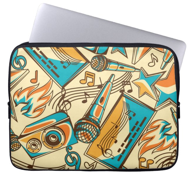 Capa Para Notebook Padrão de música (Frente)