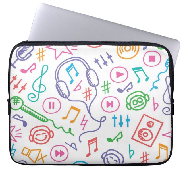 Capa Para Notebook Padrão de música (Frente)