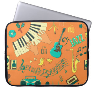 Capa Para Notebook Padrão de música colorido desenhado à mão