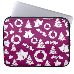 Capa Para Notebook Padrão de Natal Roxo