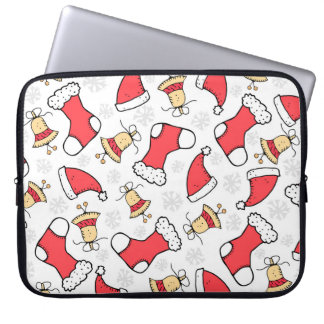Capa Para Notebook Padrão de Natal sem costura, design festivo.