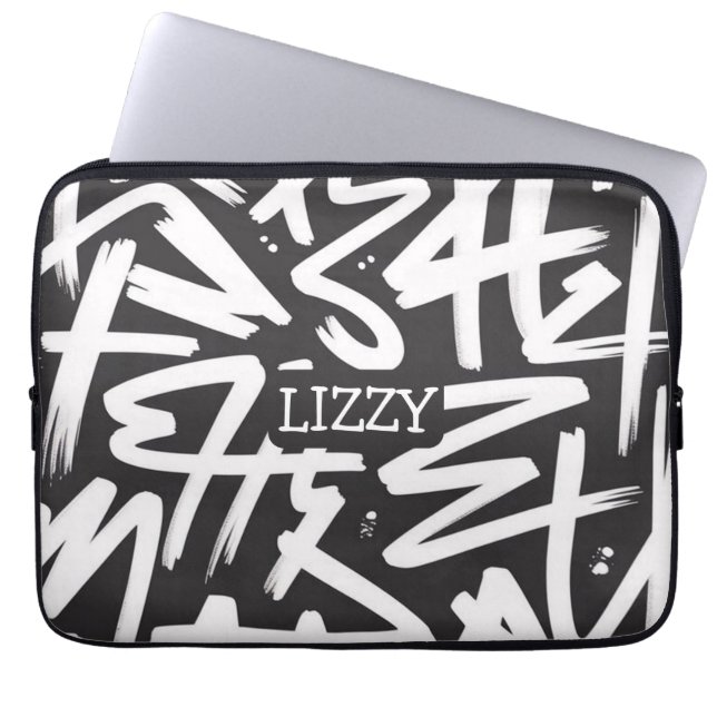 Capa Para Notebook Padrão de Nome Personalizado com Grafite — Urbano  (Frente)