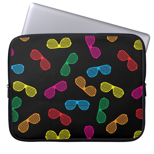 Capa Para Notebook Padrão de óculos de sol clássicos neon (Frente)