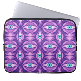 Capa Para Notebook Padrão de Olho Botânico Abstrato Maximalista Roxo