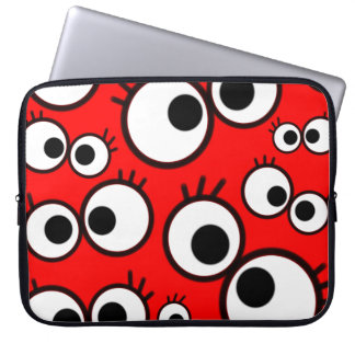 Capa Para Notebook Padrão de Olhos Saltitantes Vermelhos Divertidos
