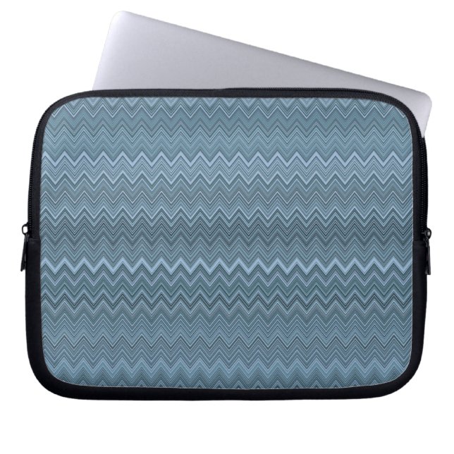 Capa Para Notebook Padrão de onda da Cinza azul Zigzag (Frente)