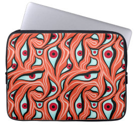Capa Para Notebook Padrão De Onda De mau Olhos Vermelhos Sobre Horror