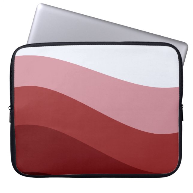Capa Para Notebook Padrão de Onda de Omã Branco Vermelho (Frente)
