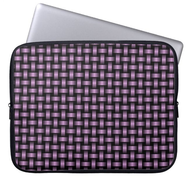 Capa Para Notebook Padrão de Onda Preta Roxo (Frente)