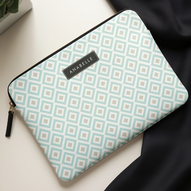 Capa Para Notebook Padrão de Ouros Azuis-claros chic (Criador carregado)
