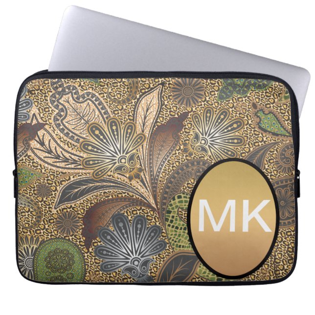Capa Para Notebook Padrão de Paisley de Impressão Animal (Frente)