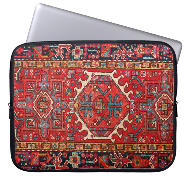 Capa Para Notebook Padrão de Paisley Turco Antiquado, Vermelho (Frente)