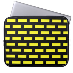 Capa Para Notebook Padrão de parede preto e amarelo