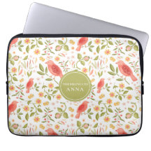Padrão de Pássaro Floral – Design Botânico Elegant