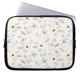 Capa Para Notebook Padrão de Pastel Poppy Floral Garden