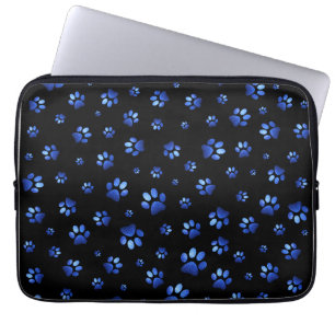 Capa Para Notebook Padrão de pata de cão brilhante azul 