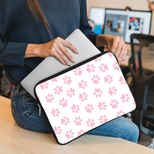 Capa Para Notebook Padrão De Patas, Patas Cachorros, Patas Bebidas Ro