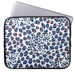 Capa Para Notebook Padrão de pele de leopardo sem costura. Vintage.