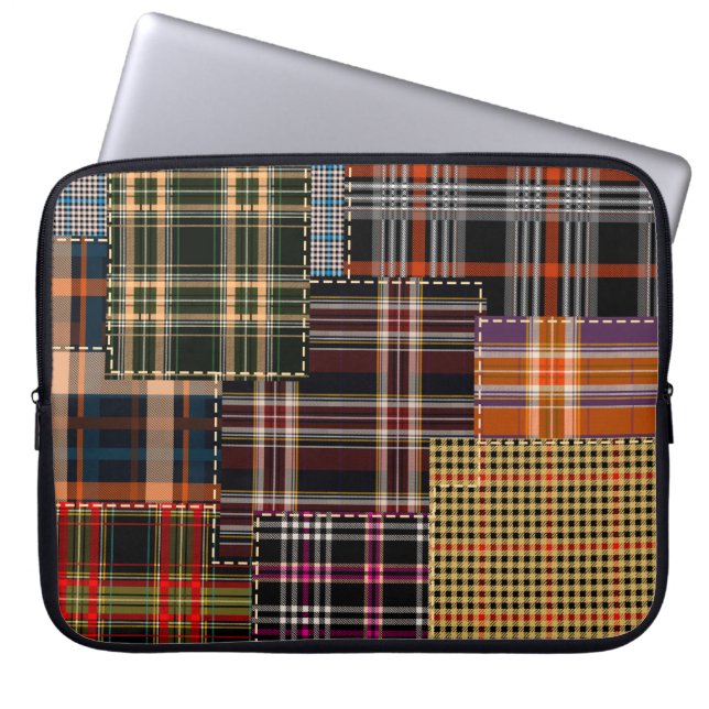 Capa Para Notebook padrão de picadas, design de tartã, superfície  (Frente)