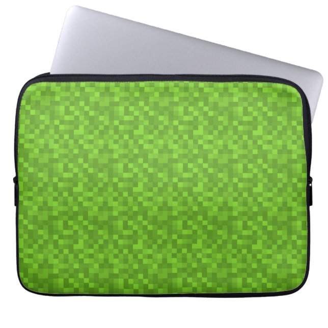 Capa Para Notebook Padrão de Pixel Verde Retro Jogos 8-Bit (Frente)