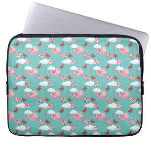 Capa Para Notebook Padrão De Porco Voador Engraçado