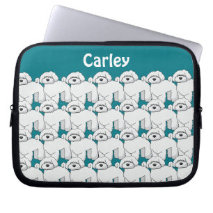 Capa Para Notebook Padrão de Puppia Branca Inchado Personalizado
